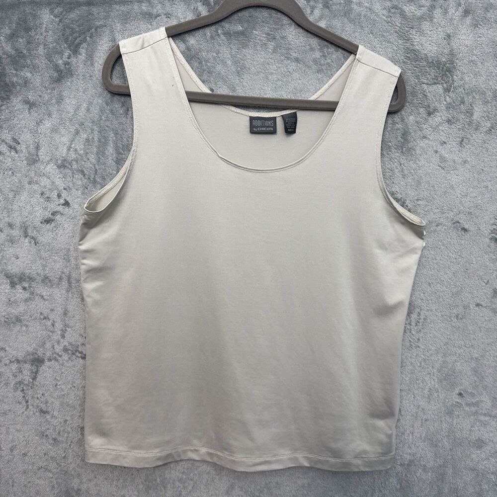 Additions by chicos size XL Tank beige tan stretch vintage